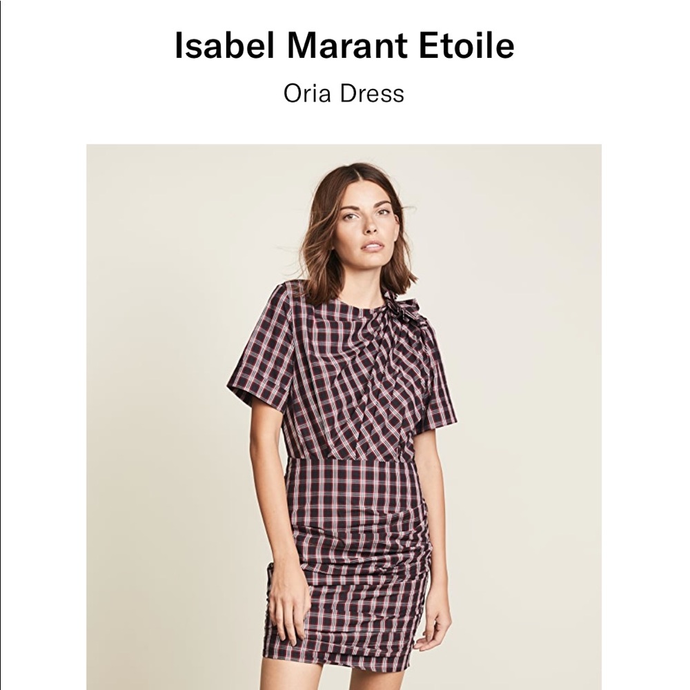Isabel Marant Etoile Oria Black Plaid Minidress